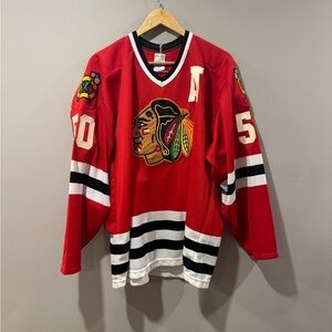 Vtg CCM Maska Chicago Blackhawks NHL Hockey Jersey